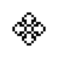 floral frame pixel art vector