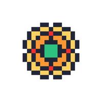 ornamental swirl pixel art motif vintage nostalgic theme vector