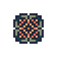 Retro pixel shape with abstract vintage lines vector