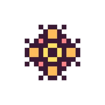 Digital pixelized retro geometric pattern vector