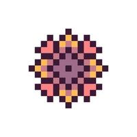 Abstract pixel form in retro style vector
