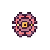 Retro-style pixel shape with geometric edges vector