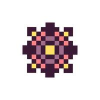 Geometric outline with retro pixel art shapes vector