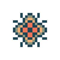 old-school badge pixel art symbol detailed classic design vector