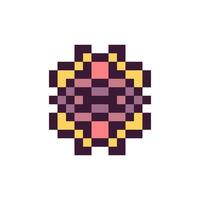 Retro pixel art abstract geometric figure vector