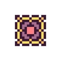 Retro geometric pixel art shape outline vector