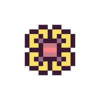 Old-school pixel art with vintage borders vector
