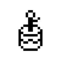 Retro pixel flower in elegant pixel art vector