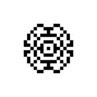 Classic retro pixel art with geometric shapes vector