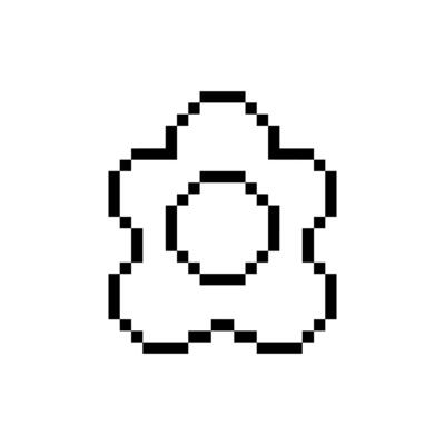 Pixel art tulip outline vintage feel
