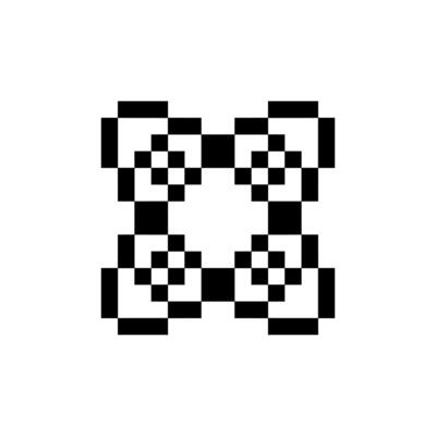 Geometric pixel shape with classic abstract border