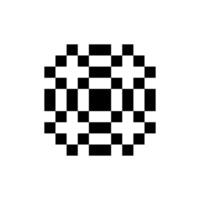 Vintage pixel form with geometric contour vector