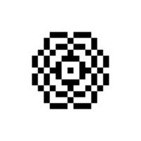 Pixelated geometric retro form vector