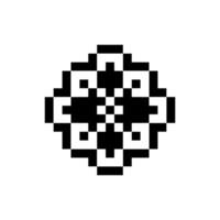 vintage shield pixel art emblem decorative detailed design vector