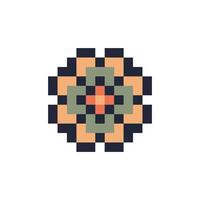Retro pixel art design with vintage geometric outline vector