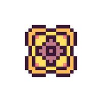 Abstract pixel art border with retro shapes vector