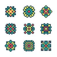 Pixel art abstract fractal retro vector