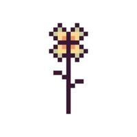 Retro flower in pixel art with elegant design vector