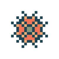 Retro-style pixel art abstract geometric figure vector