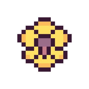 Classic pixel figure in retro design with abstract edges vector