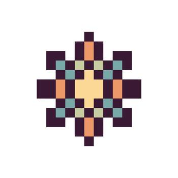 Retro pixelated abstract design vector