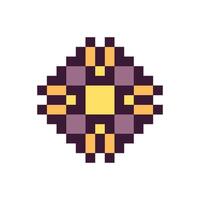 Old-school pixel art shape with retro lines vector