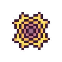 Pixel art abstract design with vintage outline vector