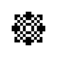 Classic pixel shape in retro abstract style vector