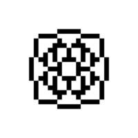 Retro pixel geometric abstraction vector