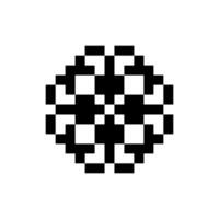Pixel art shape in vintage abstract border vector