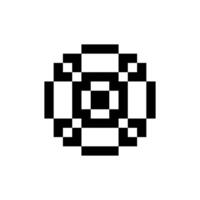 Abstract pixel art shape with retro outline vector