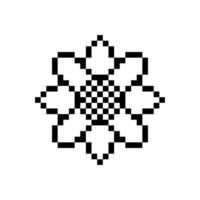 Pixel art rose symbol classic pixel vector