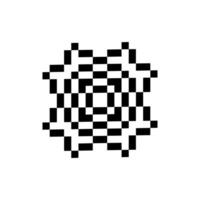 Abstract pixel design with vintage shape outline vector