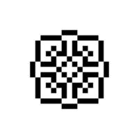 ornamental lace pixel art frame smooth artistic touch vector