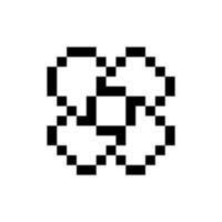 Retro pixel design abstract figure outline vector