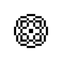 Classic pixel outline with retro geometric style vector