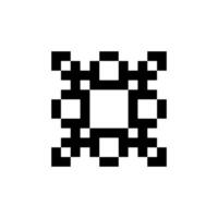 Vintage pixel drawing with abstract shapes vector