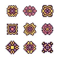 Pixel art geometric pattern vintage vector