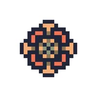 old-fashioned texture pixel art frame classic symmetrical style vector