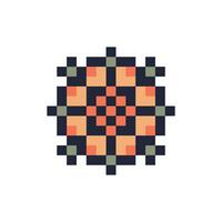 Classic pixel geometric shape with abstract outline vector