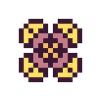 Old-fashioned pixel shape abstract contour vector