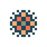 Classic abstract pixel shape with retro contour vector