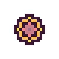 Retro pixelized geometric design vector