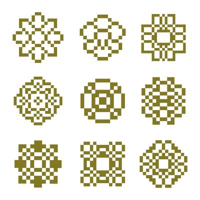 Pixel art aztec pattern retro