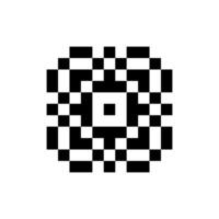 Vintage pixel art with abstract geometric form vector
