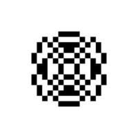 Old-fashioned geometric pixel art border shape vector