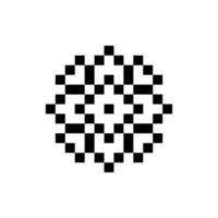 Retro-style digital geometric pixel shape vector