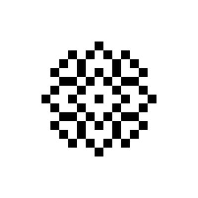 Retro-style digital geometric pixel shape
