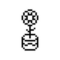 Old-fashioned pixel art with a pretty floral shape vector