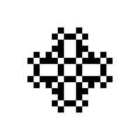 vintage shield pixel art emblem bold stylish look vector
